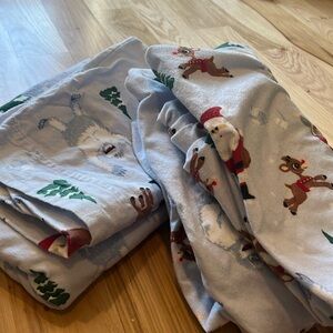 Pottery Barn kids Rudolph twin flannel sheet set.